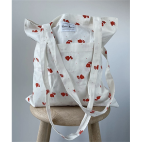 KNIT TO GO TOTE BAG - Orange Floral